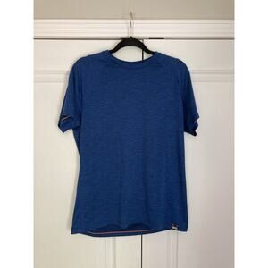 Saxx Aerator Shirt Men Med Short Sleeve Pullover Crew Neck Blue Moisture Wicking